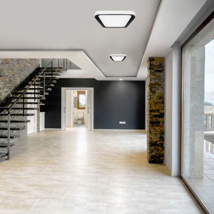 LED Stmívatelné stropní svítidlo QUADRO LED/38W/230V 3000-6000K bílá/černá + dálkové ovládání