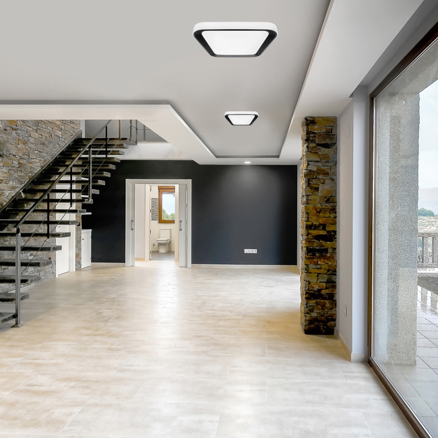 LED Stmívatelné stropní svítidlo QUADRO LED/38W/230V 3000-6000K bílá/černá + dálkové ovládání