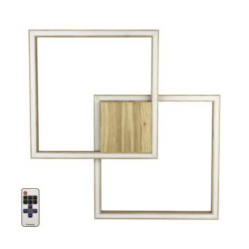 LED Stmívatelné stropní svítidlo RAMME LED/48W/230V matný dub + dálkové ovládání – FSC certifikováno