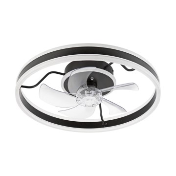 LED Stmívatelné stropní svítidlo s ventilátorem APOLLO LED/38W/230V černá + dálkové ovládání