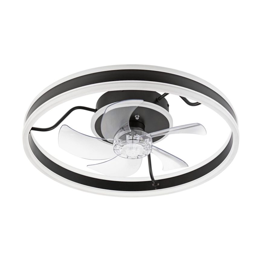 LED Stmívatelné stropní svítidlo s ventilátorem APOLLO LED/38W/230V černá + dálkové ovládání
