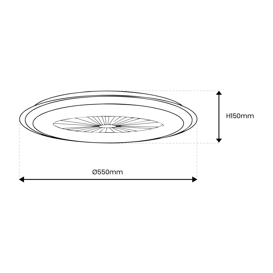 LED Stmívatelné stropní svítidlo s ventilátorem ARIA LED/38W/230V 3000-6000K bílá + dálkové ovládání