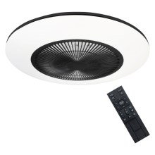 LED Stmívatelné stropní svítidlo s ventilátorem ARIA LED/38W/230V černá/bílá + dálkové ovládání