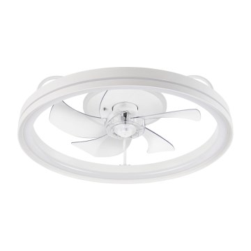 LED Stmívatelné stropní svítidlo s ventilátorem FARGO LED/37W/230V bílá + dálkové ovládání