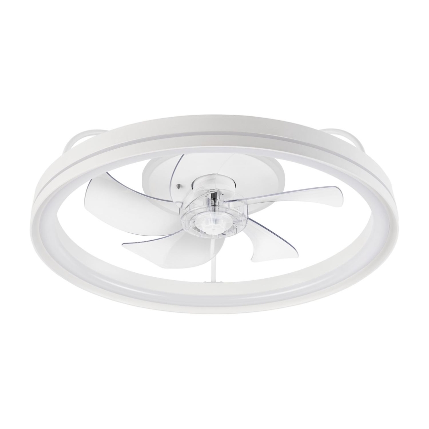 LED Stmívatelné stropní svítidlo s ventilátorem FARGO LED/37W/230V bílá + dálkové ovládání