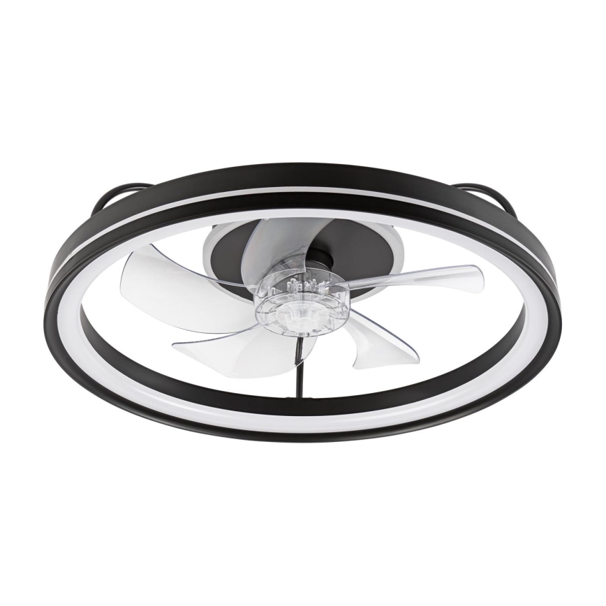 LED Stmívatelné stropní svítidlo s ventilátorem FARGO LED/37W/230V černá + dálkové ovládání