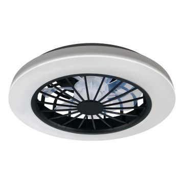 LED Stmívatelné stropní svítidlo s ventilátorem GHANA LED/24W/230V 3000-6500K bílá/černá + dálkové ovládání