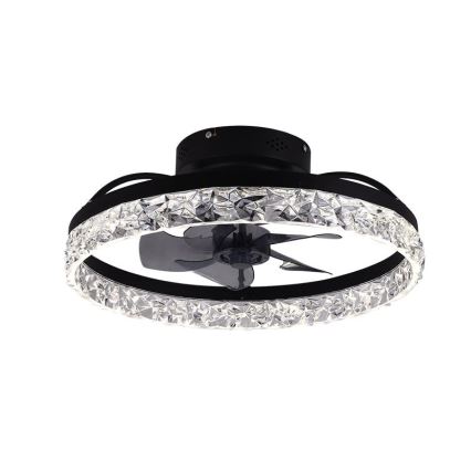 LED Stmívatelné stropní svítidlo s ventilátorem LED/35W/230V 3000-6500K černá + dálkové ovládání