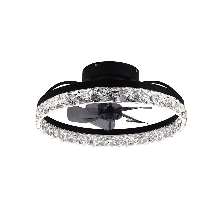LED Stmívatelné stropní svítidlo s ventilátorem LED/35W/230V 3000-6500K černá + dálkové ovládání