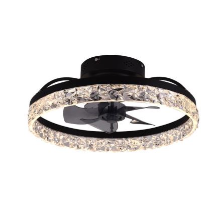 LED Stmívatelné stropní svítidlo s ventilátorem LED/35W/230V 3000-6500K černá + dálkové ovládání