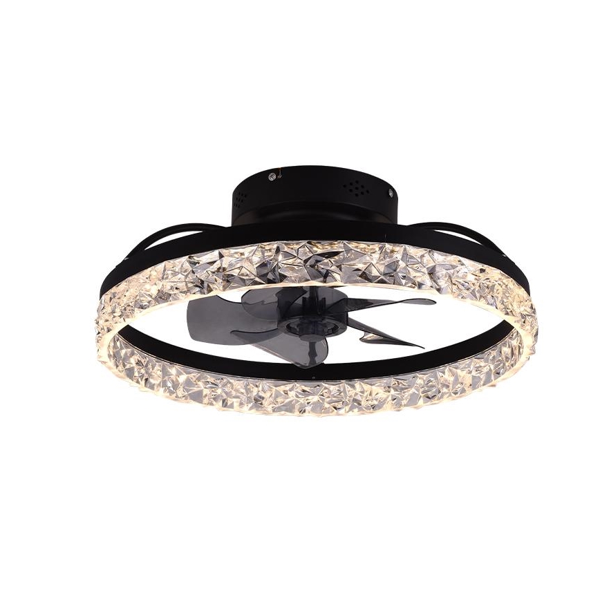 LED Stmívatelné stropní svítidlo s ventilátorem LED/35W/230V 3000-6500K černá + dálkové ovládání