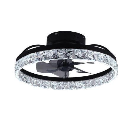 LED Stmívatelné stropní svítidlo s ventilátorem LED/35W/230V 3000-6500K černá + dálkové ovládání