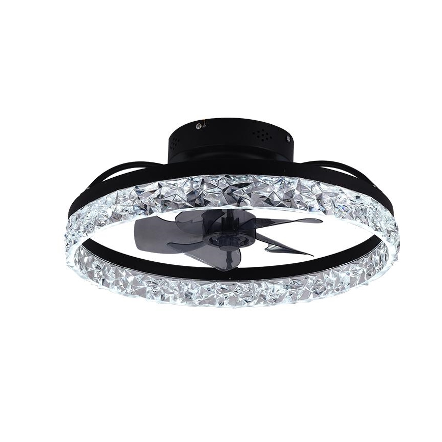LED Stmívatelné stropní svítidlo s ventilátorem LED/35W/230V 3000-6500K černá + dálkové ovládání