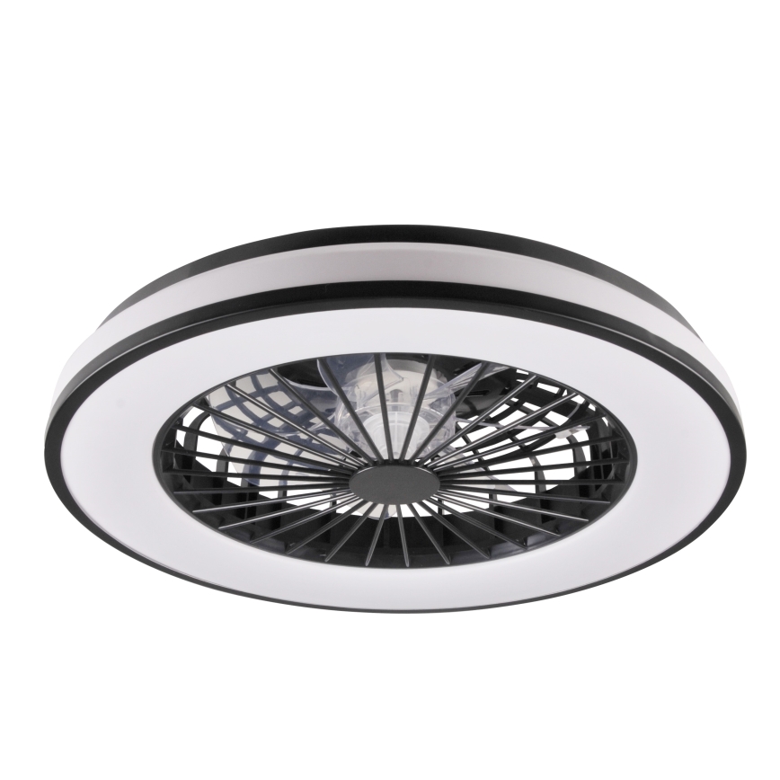 LED Stmívatelné stropní svítidlo s ventilátorem LED/48W/230V 3000-6500K černá + dálkové ovládání