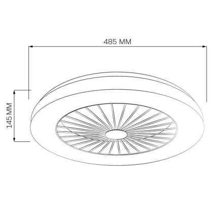 LED Stmívatelné stropní svítidlo s ventilátorem LED/48W/230V 3000-6500K černá + dálkové ovládání