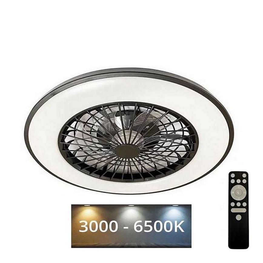 LED Stmívatelné stropní svítidlo s ventilátorem OPAL LED/48W/230V 3000-6500K + dálkové ovládání