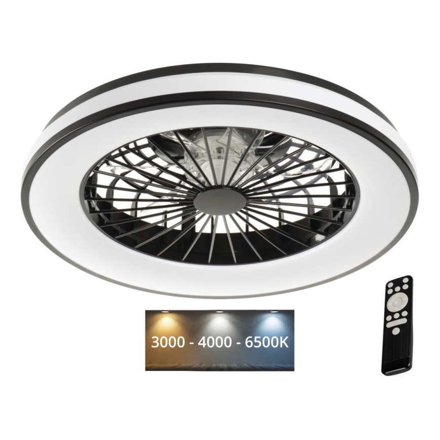 LED Stmívatelné stropní svítidlo s ventilátorem PLAVE LED/48W/230V 3000/4000/6500K + dálkové ovládání