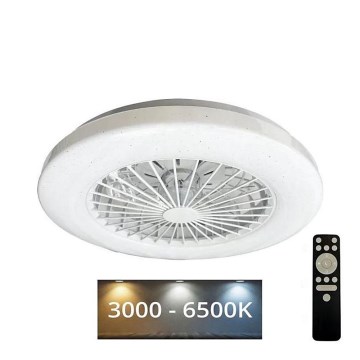 LED Stmívatelné stropní svítidlo s ventilátorem STAR LED/48W/230V 3000-6500K + dálkové ovládání