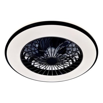 LED Stmívatelné stropní svítidlo s ventilátorem VENTELUX LED/48W/230V 3000/4000/6500K pr. 48,5 cm černá + dálkové ovládání