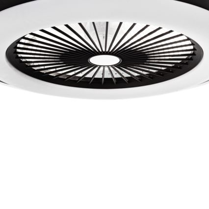 LED Stmívatelné stropní svítidlo s ventilátorem ZEPHYR LED/48W/230V 3000-6000K černá + dálkové ovládání