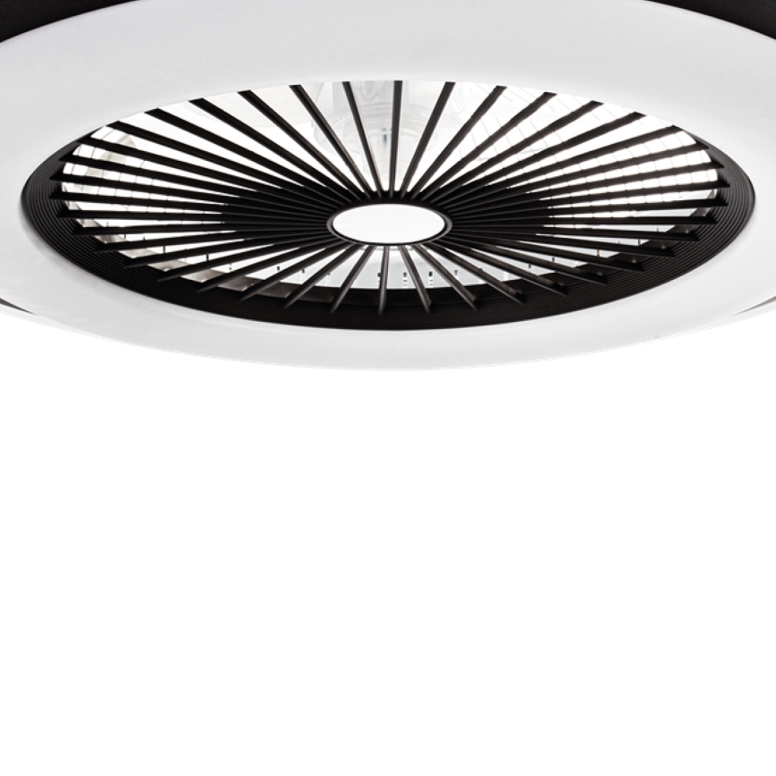 LED Stmívatelné stropní svítidlo s ventilátorem ZEPHYR LED/48W/230V 3000-6000K černá + dálkové ovládání
