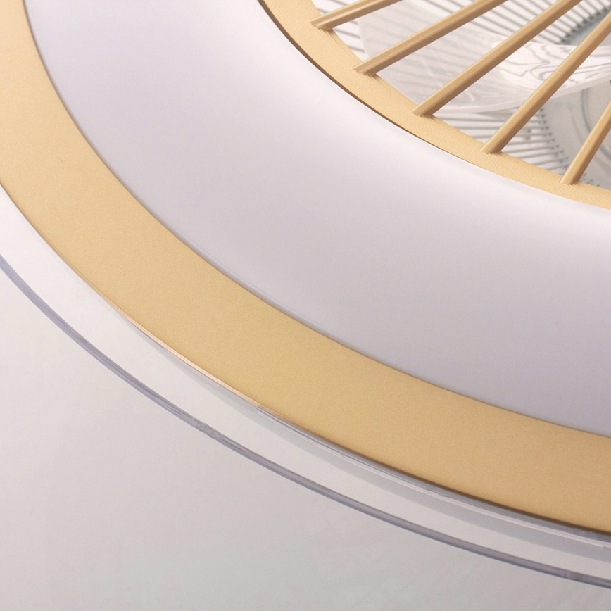 LED Stmívatelné stropní svítidlo s ventilátorem ZEPHYR LED/48W/230V 3000-6000K zlatá + dálkové ovládání