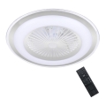 LED Stmívatelné stropní svítidlo s ventilátorem ZONDA LED/48W/230V 3000-6000K stříbrná + dálkové ovládání