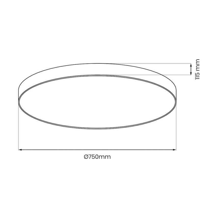 LED Stmívatelné stropní svítidlo SIENA LED/80W/230V 3000-6000K pr. 75 cm černá + dálkové ovládání