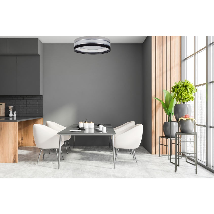 LED Stmívatelné stropní svítidlo SMART CORAL LED/24W/230V Wi-Fi Tuya černá/šedá + dálkové ovládání