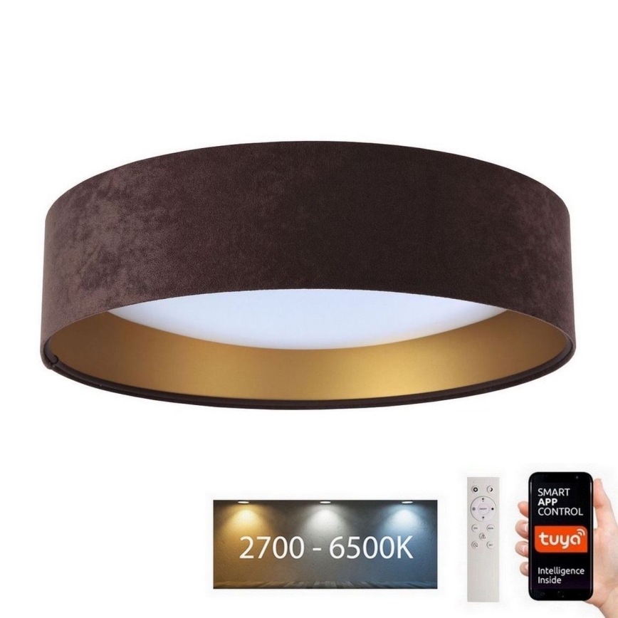 LED Stmívatelné stropní svítidlo SMART GALAXY LED/24W/230V pr. 45 cm 2700-6500K Wi-Fi Tuya hnědá/zlatá + dálkové ovládání