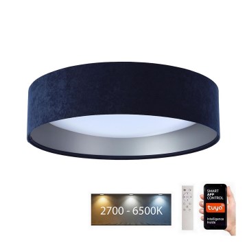 LED Stmívatelné stropní svítidlo SMART GALAXY LED/24W/230V pr. 45 cm 2700-6500K Wi-Fi Tuya modrá/stříbrná + dálkové ovládání