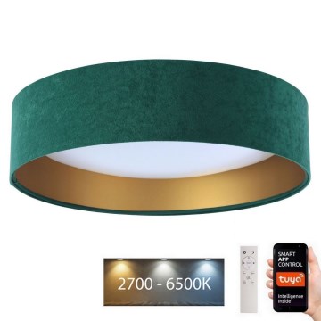 LED Stmívatelné stropní svítidlo SMART GALAXY LED/36W/230V pr. 55 cm 2700-6500K Wi-Fi Tuya zelená/zlatá + dálkové ovládání