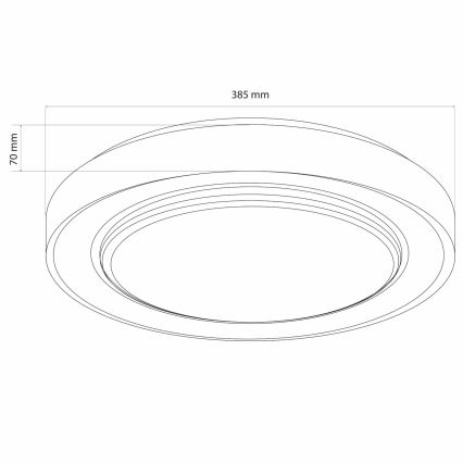 LED Stmívatelné koupelnové stropní svítidlo ZYGMUNT LED/48W/230V pr. 38,5 cm 3000-6000K IP44 + dálkové ovládání