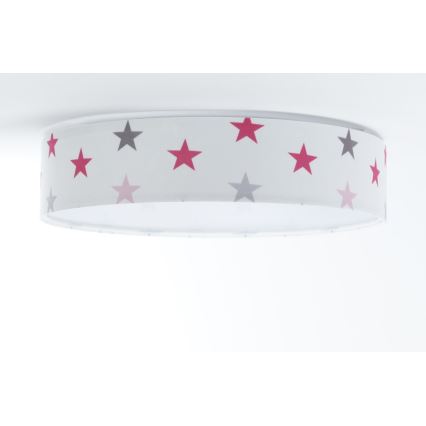 LED Stmívatelné dětské stropní svítidlo SMART GALAXY KIDS LED/24W/230V 3000-6500K hvězdičky bílá/růžová/šedá + dálkové ovládání