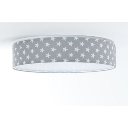 LED Stmívatelné dětské stropní svítidlo SMART GALAXY KIDS LED/24W/230V 3000-6500K hvězdičky šedá/bílá + dálkové ovládání
