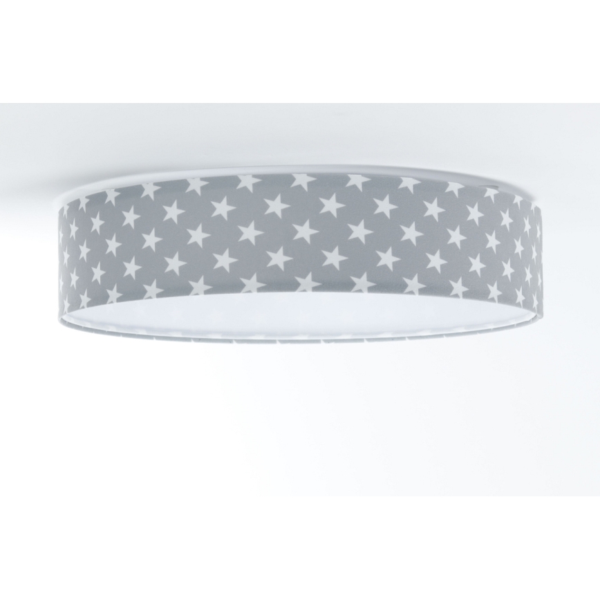 LED Stmívatelné dětské stropní svítidlo SMART GALAXY KIDS LED/24W/230V 3000-6500K hvězdičky šedá/bílá + dálkové ovládání