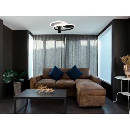 LED Stmívatelné stropní svítidlo LED/65W/230V 3000-6500K bílá/černá + dálkové ovládání