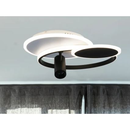 LED Stmívatelné stropní svítidlo LED/65W/230V 3000-6500K bílá/černá + dálkové ovládání