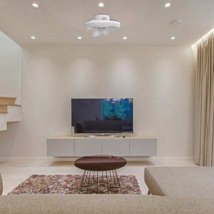 LED Stmívatelné svítidlo s ventilátorem LED/30W/230V 3000-6500K bílá + dálkové ovládání