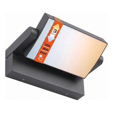 LED Stmívatelné venkovní nástěnné svítidlo LED/12/18/24W/230V 3000/4000/6500K IP54 černá