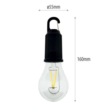 LED Stmívatelné venkovní závěsné nabíjecí svítidlo LED/3W/5V 400 mAh IP44