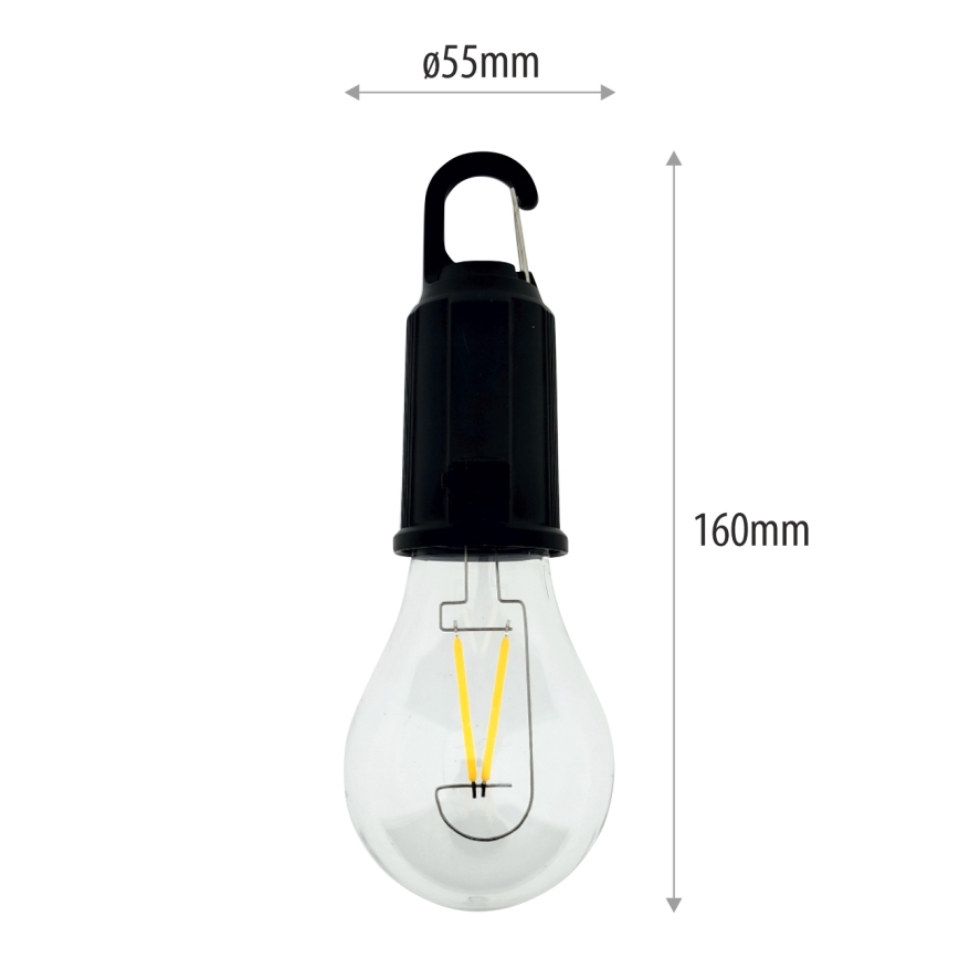 LED Stmívatelné venkovní závěsné nabíjecí svítidlo LED/3W/5V 400 mAh IP44