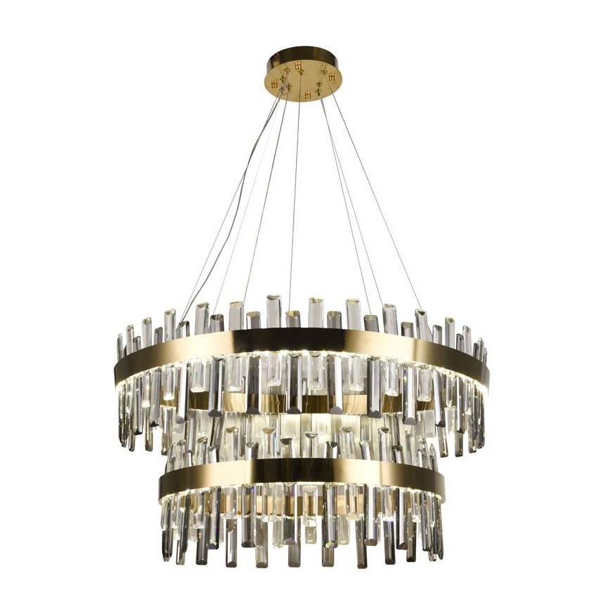 LED Stmívatelný křišťálový lustr na lanku LED/190W/230V 3000-6500K + dálkové ovládání