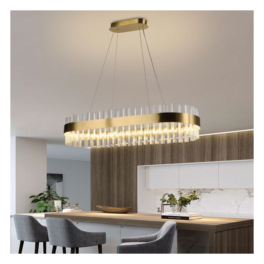 LED Stmívatelný křišťálový lustr na lanku LED/45W/230V 3000-6500K + dálkové ovládání