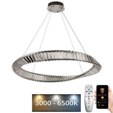 LED Stmívatelný křišťálový lustr na lanku LED/50W/230V 3000-6500K + dálkové ovládání