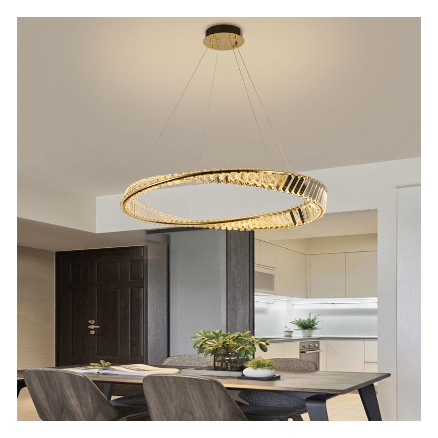 LED Stmívatelný křišťálový lustr na lanku LED/50W/230V 3000-6500K + dálkové ovládání