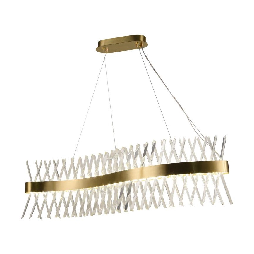 LED Stmívatelný křišťálový lustr na lanku LED/95W/230V 3000-6500K + dálkové ovládání