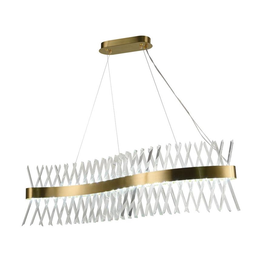 LED Stmívatelný křišťálový lustr na lanku LED/95W/230V 3000-6500K + dálkové ovládání