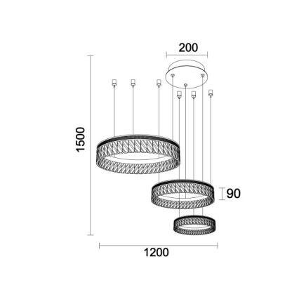 LED Stmívatelný křišťálový lustr na lanku THALIA LED/120W/230V 3000-6000K + dálkové ovládání