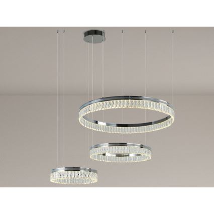 LED Stmívatelný křišťálový lustr na lanku THALIA LED/120W/230V 3000-6000K + dálkové ovládání
